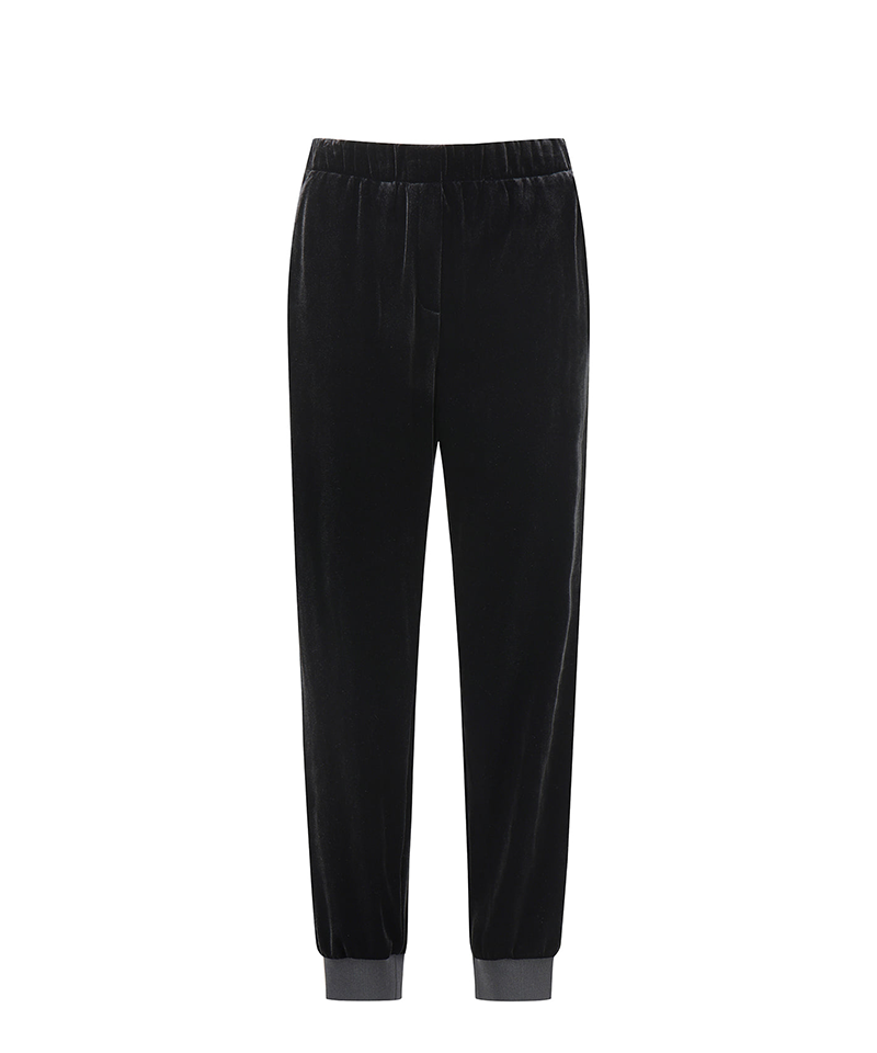 Women's Velvet Jogger Pants - Black