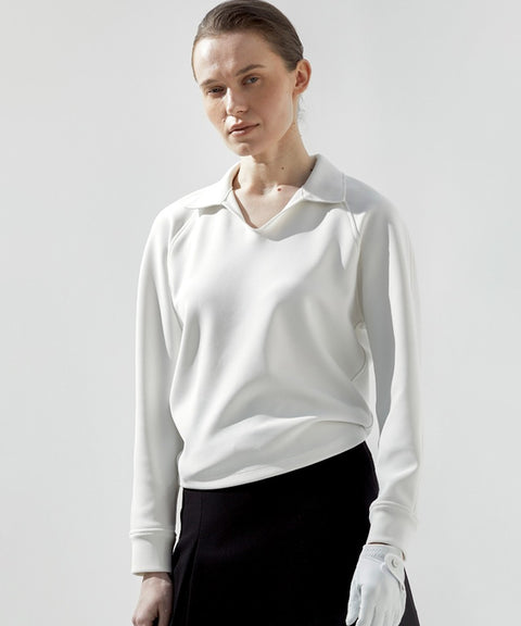 Anell Golf Stretch Shirt Sweatshirt - Cream Ivory