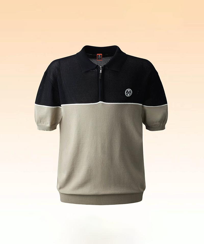 Men's Non-Clingy Perforated Cooling Half-Zip Knit - 3 Colors
