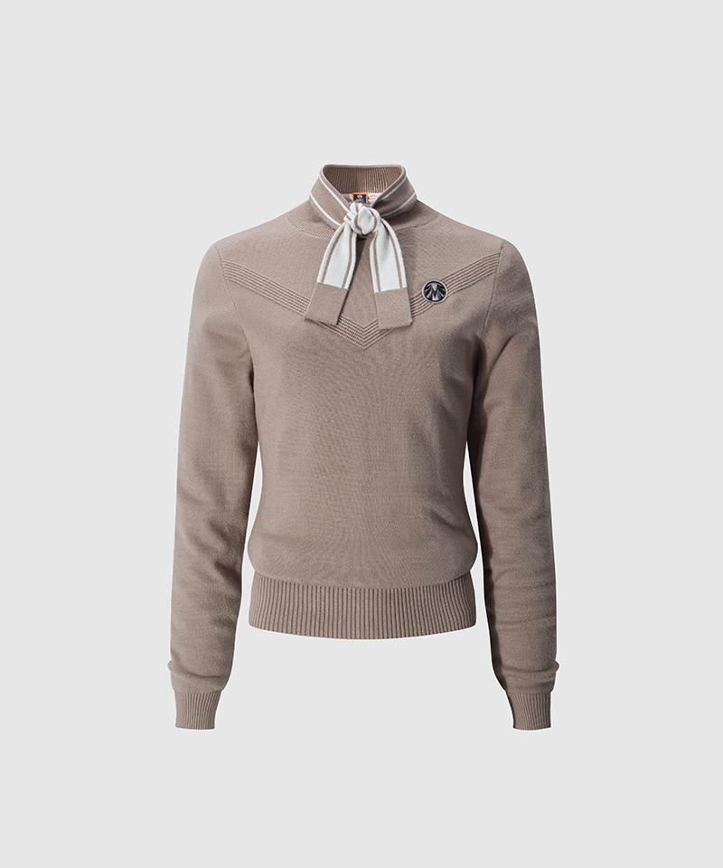 Women's Cashmere Windproof Short-Neck Tight Knit - Beige