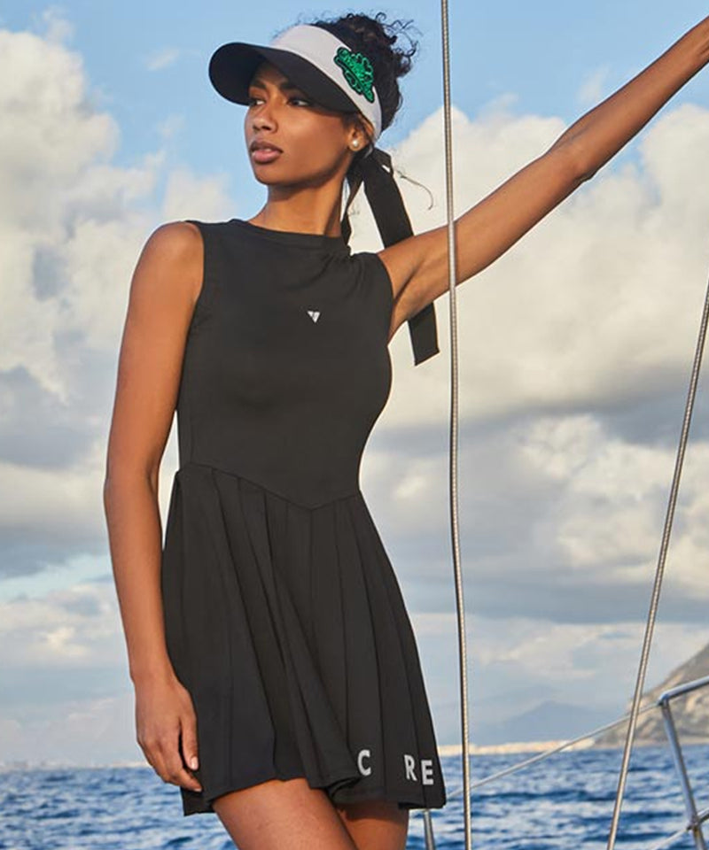 pleated performance dress Amanda Performance Dress - Black Pleated
