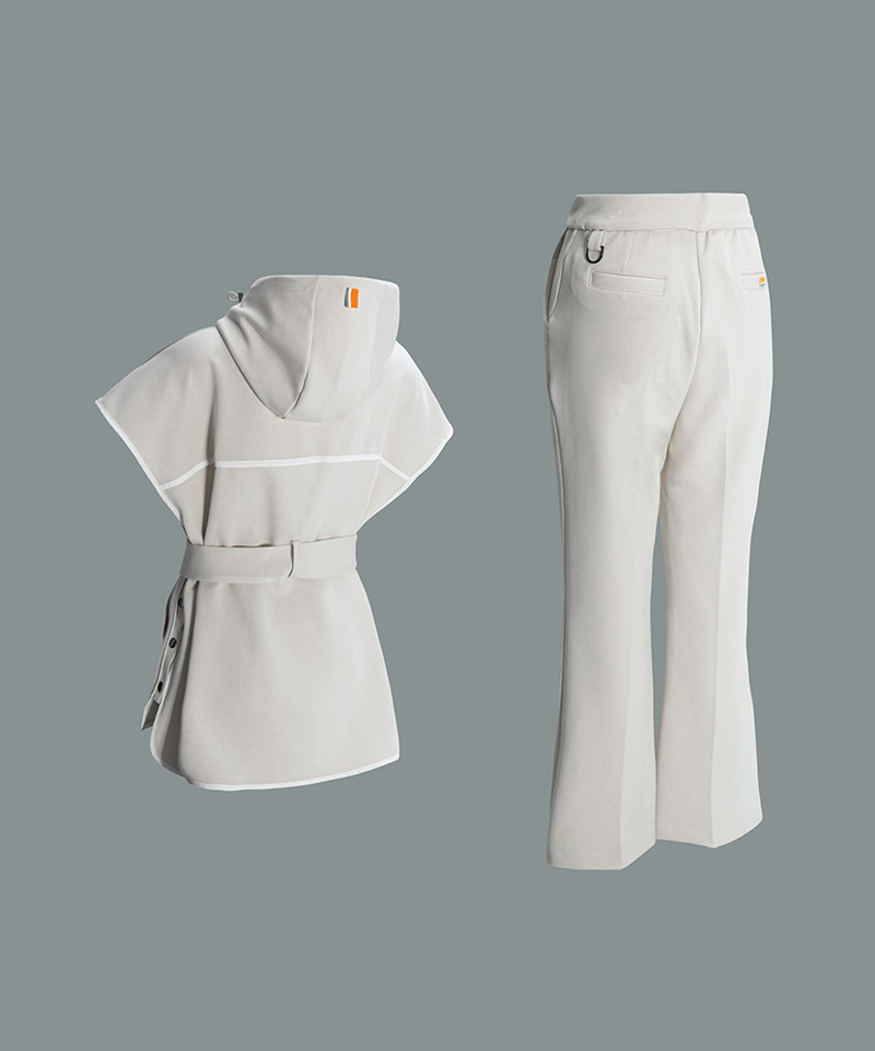 Black Label Windcape Set (Top+Pants)- Ivory