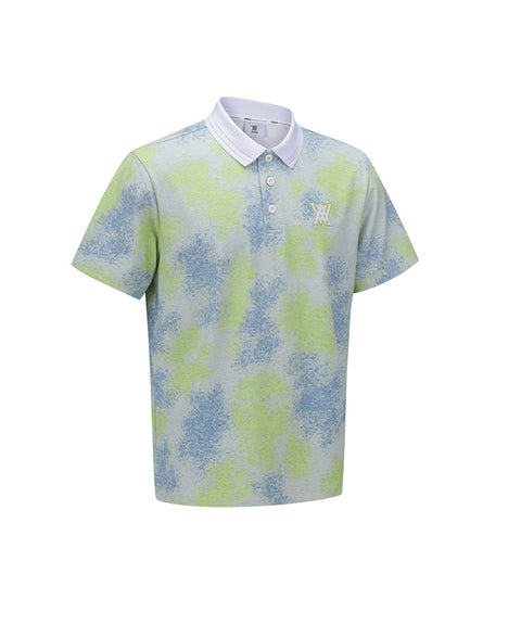 Men Sprinkled Pattern Short T-Shirt - Lime