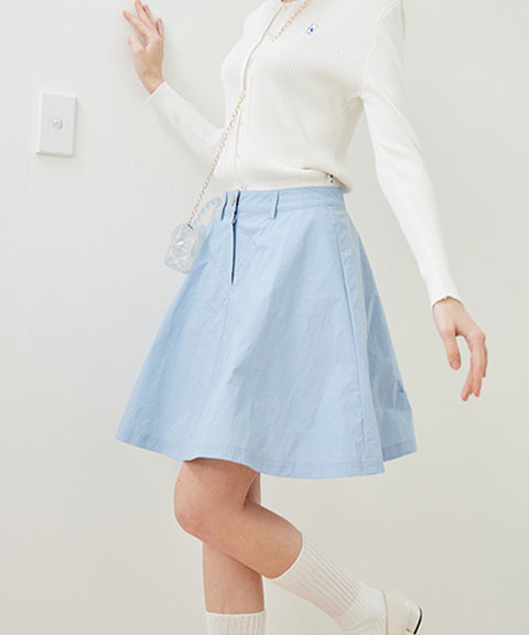 AVEN A-Line Midi Skirt - Sky Blue