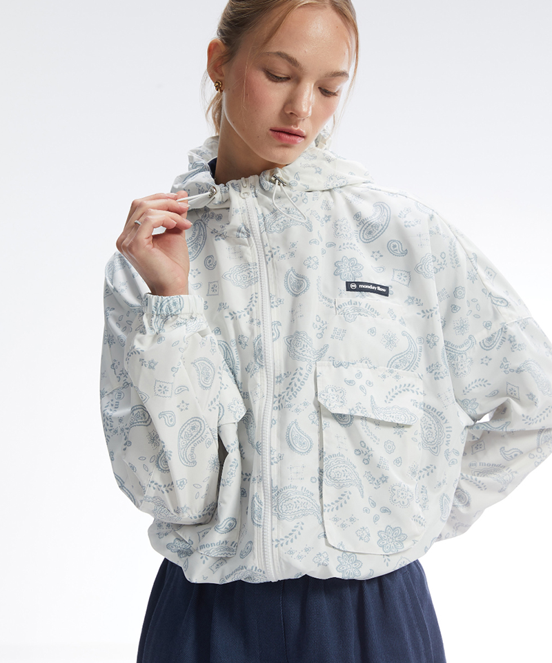 Monday Flow Paisley Windbreaker - White
