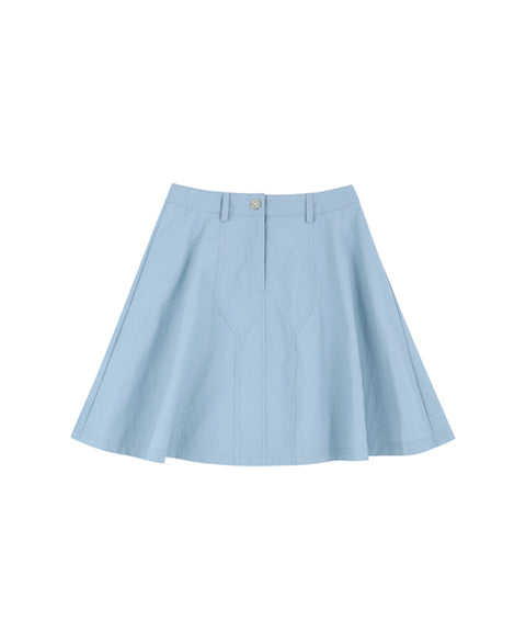 AVEN A-Line Midi Skirt - Sky Blue