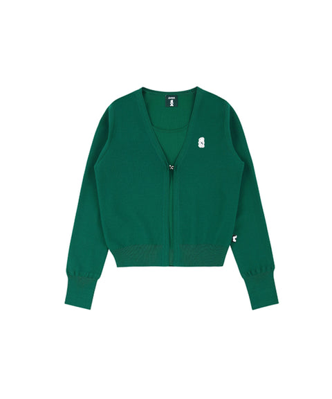 AVEN Sleeveless Knit Cardigan Set - Green