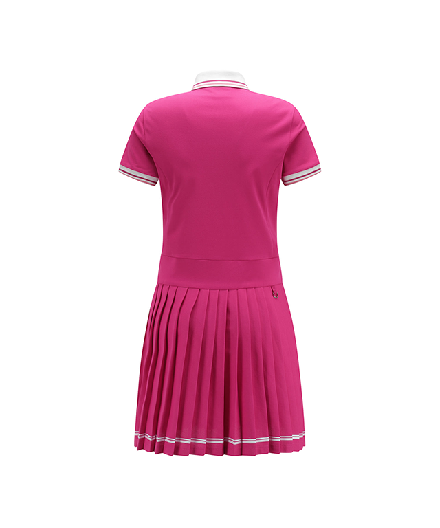 ■ANEW GOLF■ WOMEN PLEATED SKIRT PIQUE ONE PIECEWH Pleated Skirt Pique Dress - White – Anew Golf USA