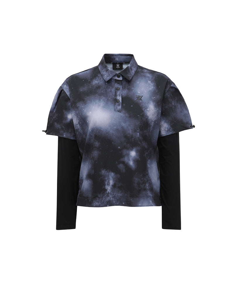ANEW Golf Women's SP Layered Pattern Long T-Shirt - Black