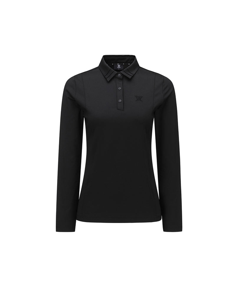 ☆ ANEW GOLF☆LONG T-SHIRT Warehouse Sale] ANEW Golf Women's Collar Point Long T-Shirt - Black