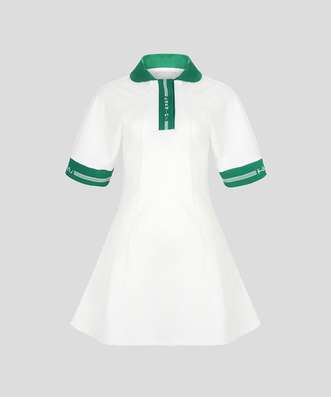 KANDINI Flared Dress - Green