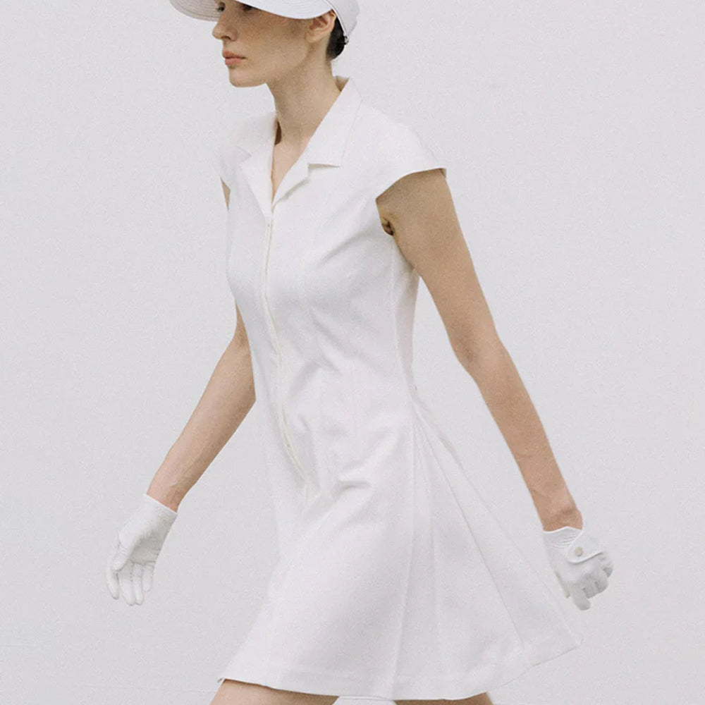 Golf dresses white with white hat and glove