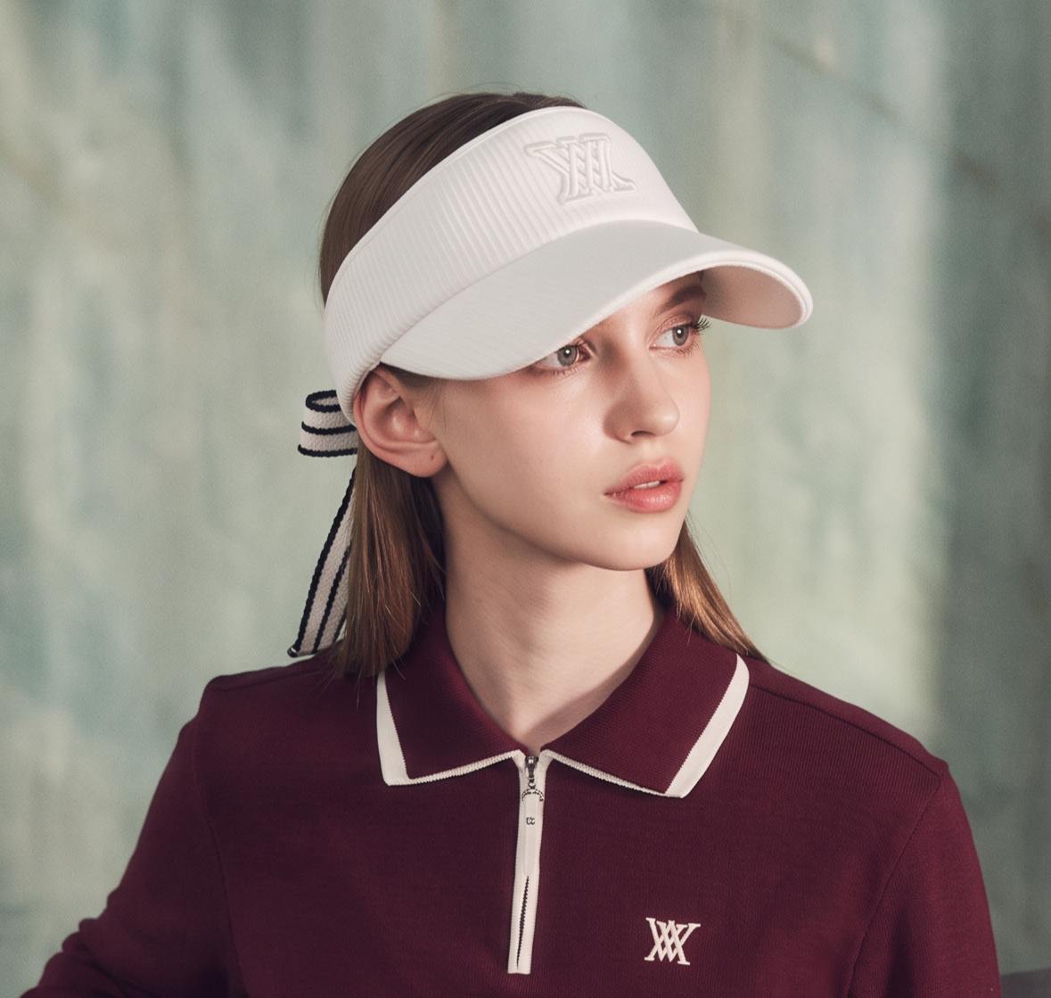 Knitted golf visor for winter rounds
