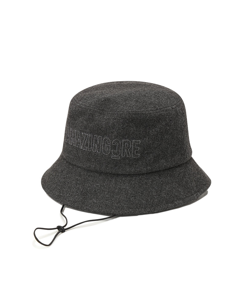 Amazing Cre Embossed Wool Hat - Charcoal