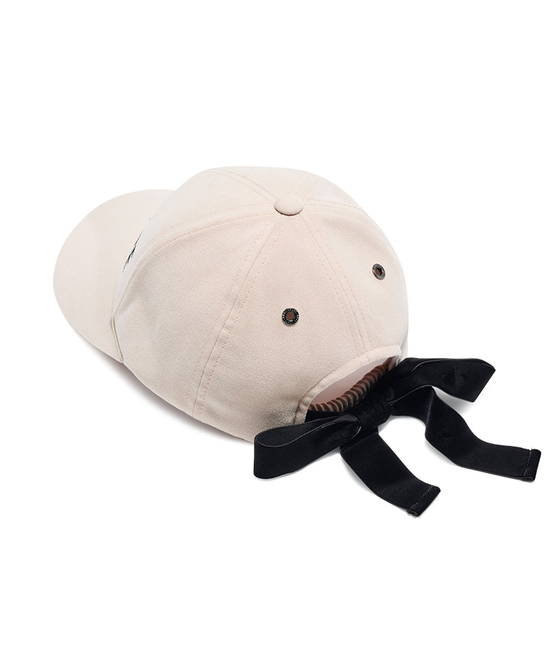 Amazing Cre Velvet ribbon point cap - Beige