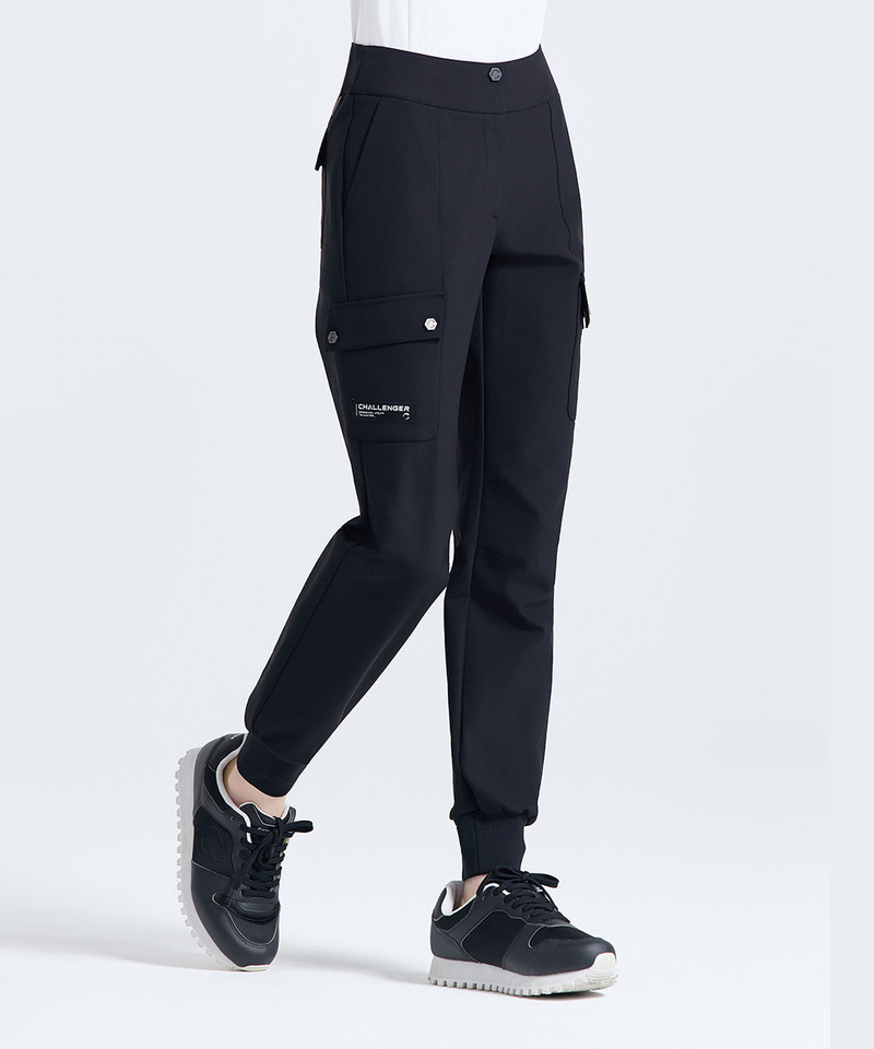 Challenger Women's Utility Cargo Jogger Fit Pants - Black