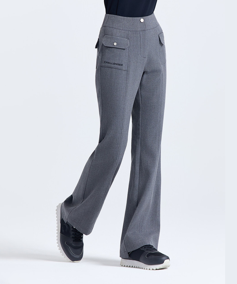 Challenger Women's Line High-Waisted Bootcut Pants - Melange Grey