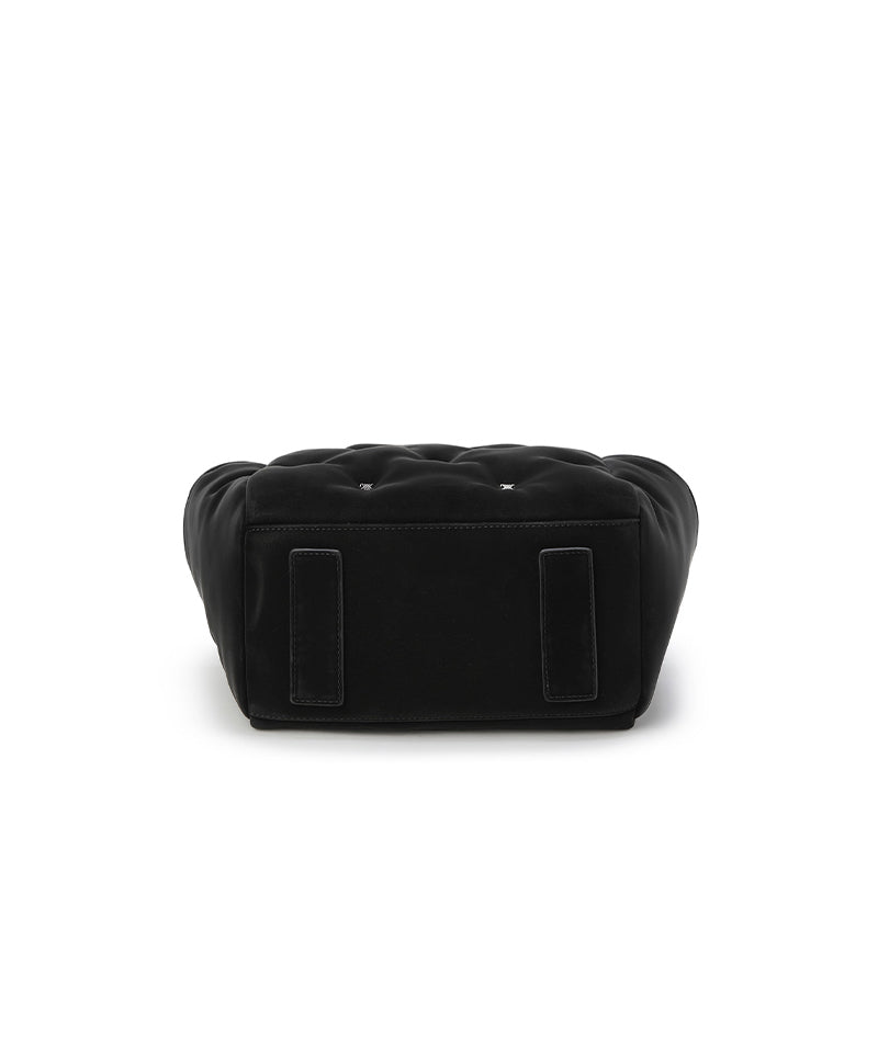 Black twinkle quilted golf tote bag, styling view