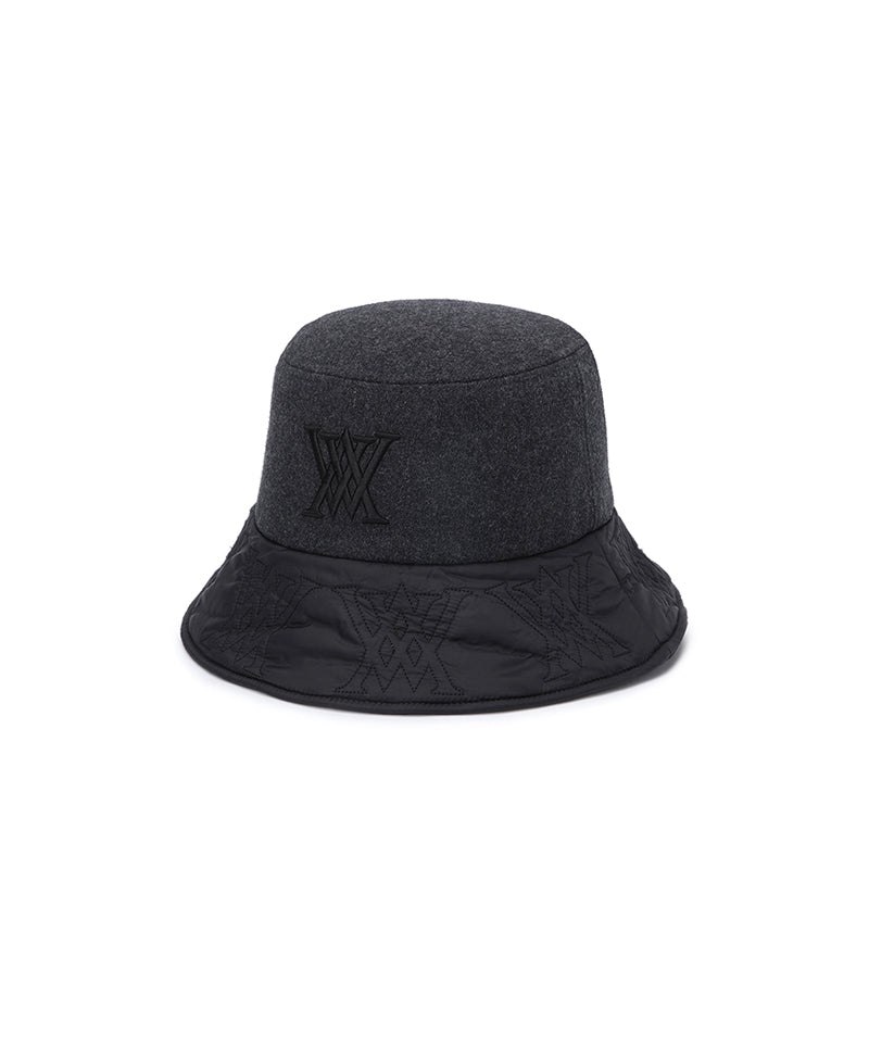 Uni Logo Stitch Padded Bucket Hat - Dark Grey