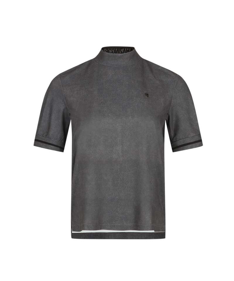 Amazing Cre Women's Natural Tech Washing High Neck T-shirt - Dark Gray