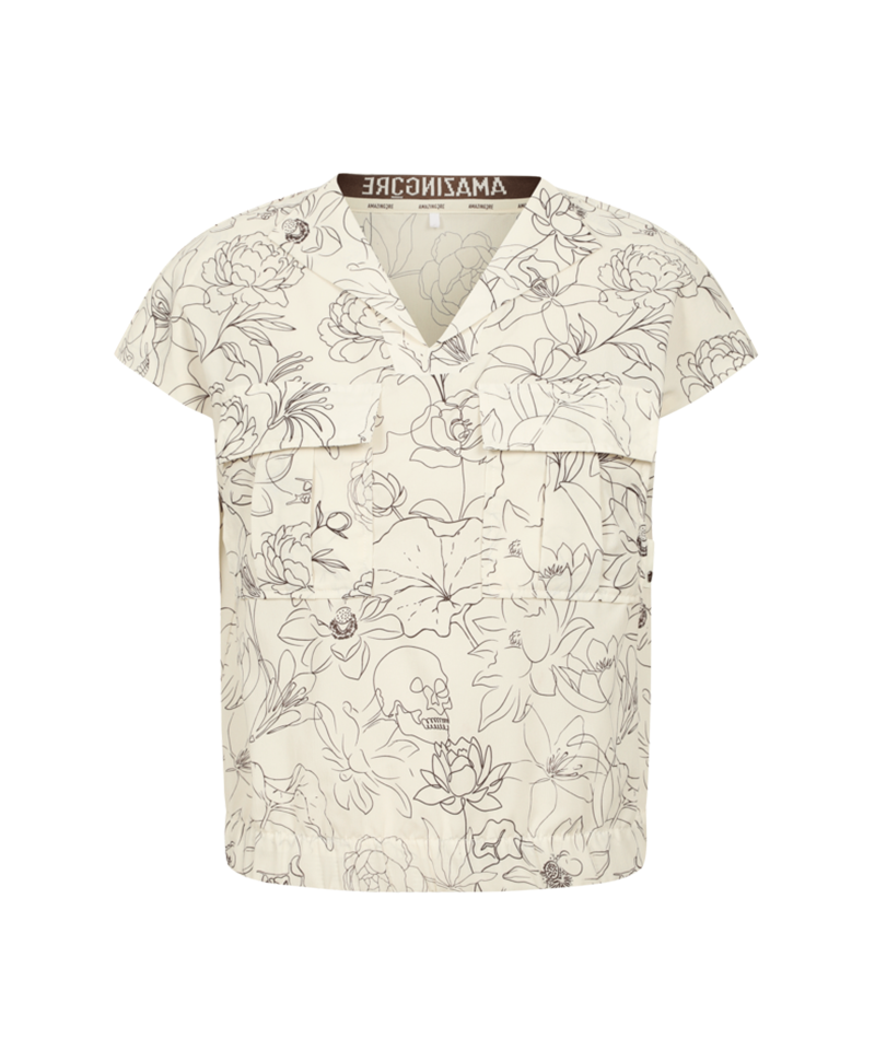 Amazing Cre  Women Aero luxe Botanical Alex Vest Style T-shirt - Ivory