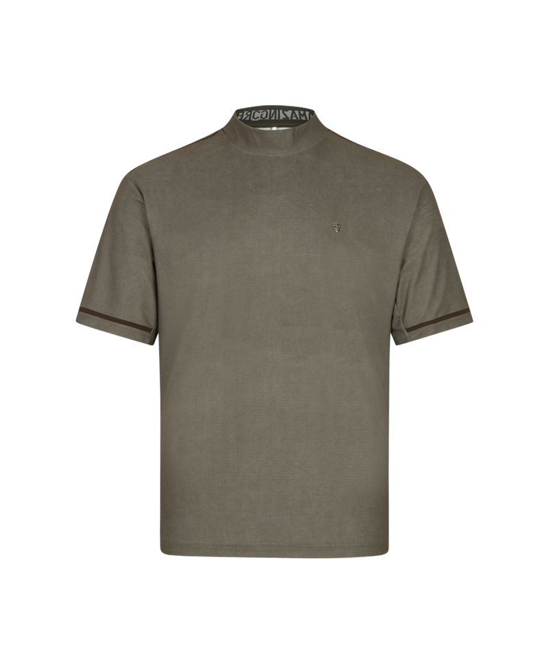 Amazing Cre Men's Natural Tech Washing High Neck T-shirt - Brown