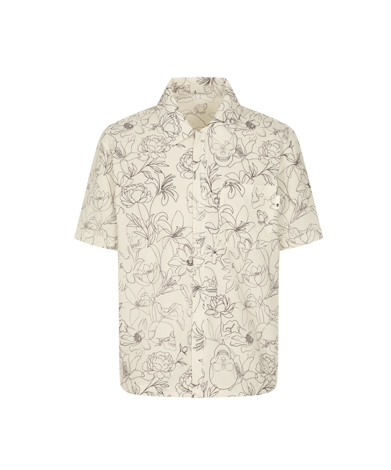 Amazing Cre Men's Aero luxe Botanical Alex Shacket - Ivory