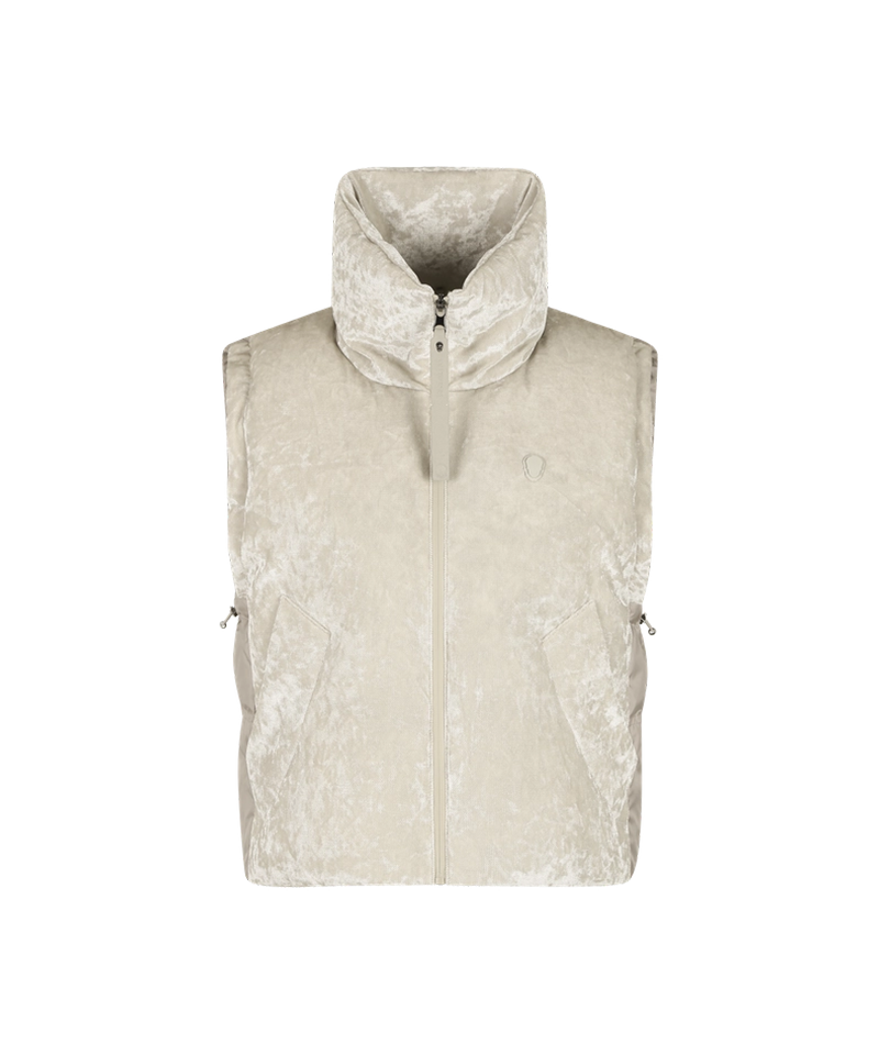 Amazing Cre Women's Comfy Coordination Velvet Down Vest - Ivory