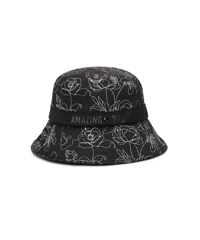 Amazing Cre Botanical Alex Pattern Bucket Hat - Black