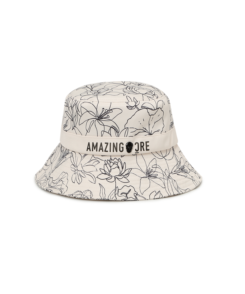 Amazing Cre Botanical Alex Pattern Bucket Hat - Ivory