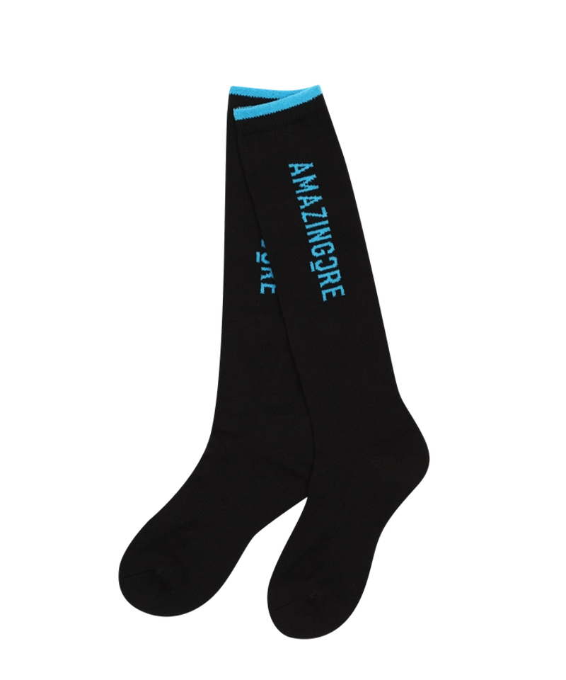 Amazing Cre Logo JQD Wool Knee Socks - Black