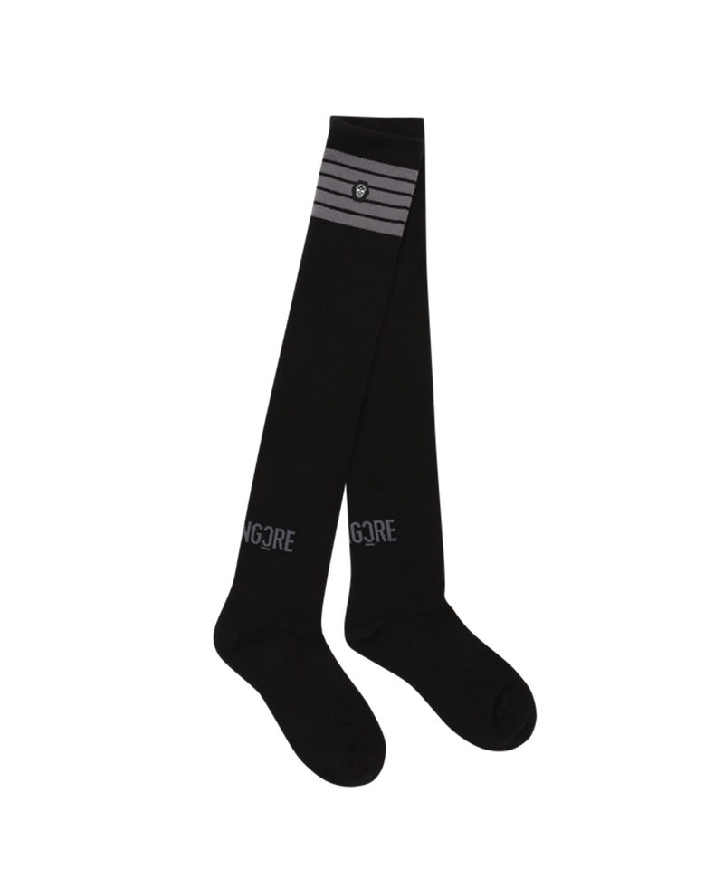 Amazing Cre 5 Stripe Over Knee Socks -Black