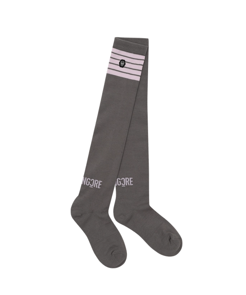 Amazing Cre 5 Stripe Over Knee Socks - Grey