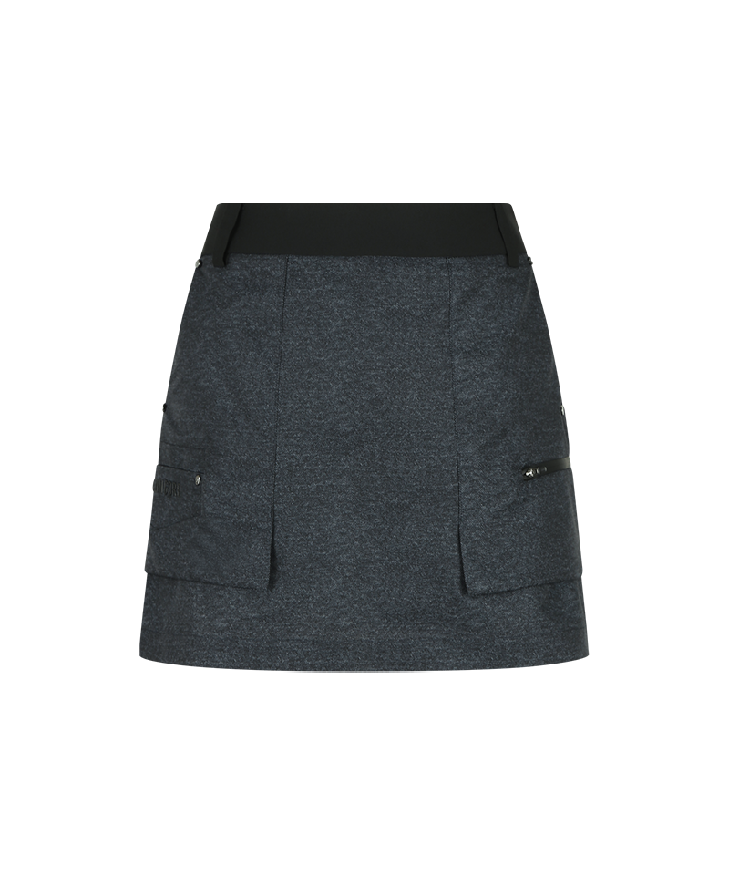 Amazing Cre Women's Engineered Indigo Cargo Skirt - Black