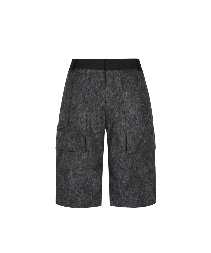 Amazing Cre Men's Engineered Indigo Cargo Short Pants - Grey
