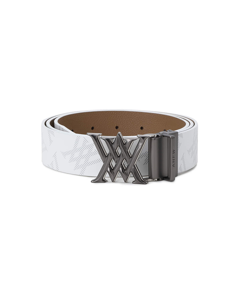 Men's Two Way Pattern Belt - White