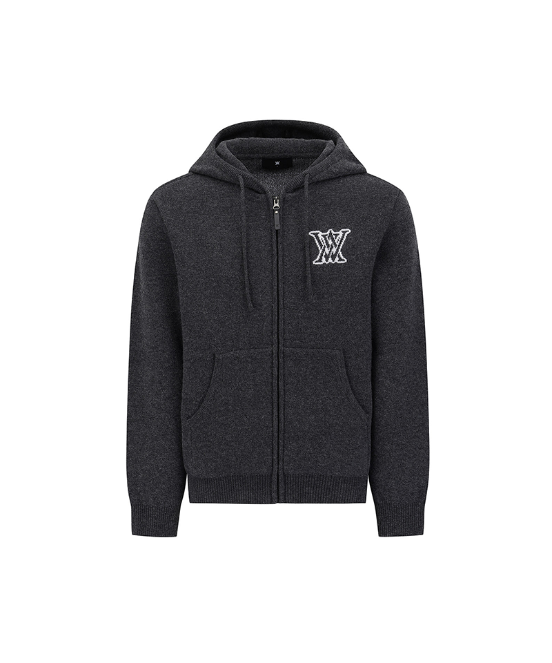 Men's Comfort Hoodie Knit Cardigan - Charcoal Grey