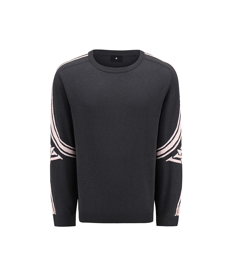 Men's Logo Sleeve Crewneck Sweater - Charcoal Grey