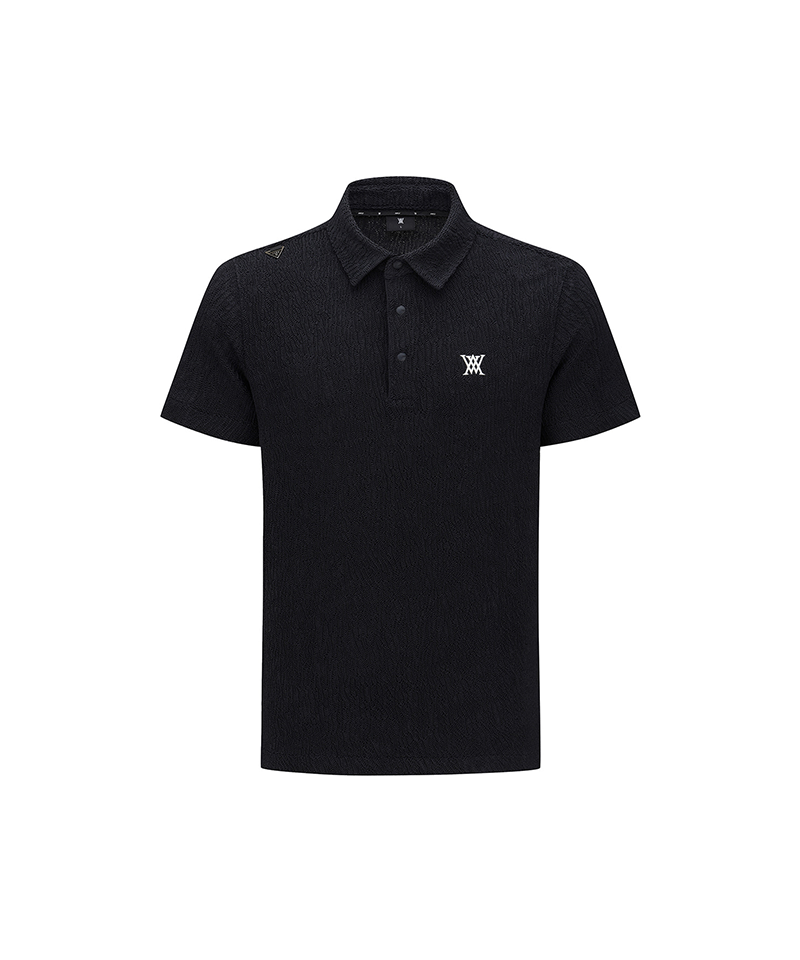 Men's Wave Textured Transition Short Sleeve T-Shirts - Black