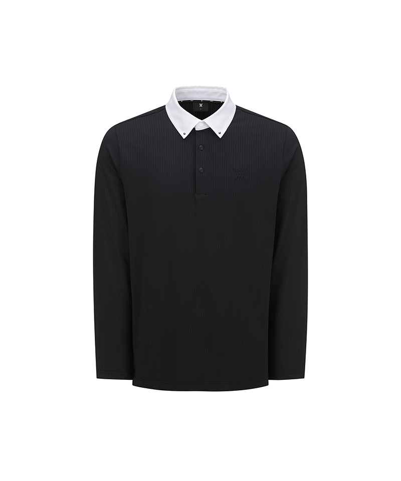 Men's Contrast Collar T-Shirt - Black