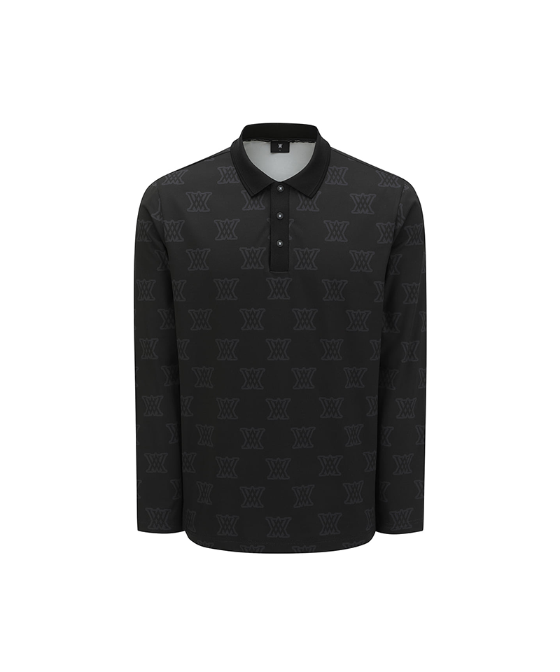 Men's Logo Pattern T-Shirt - Black