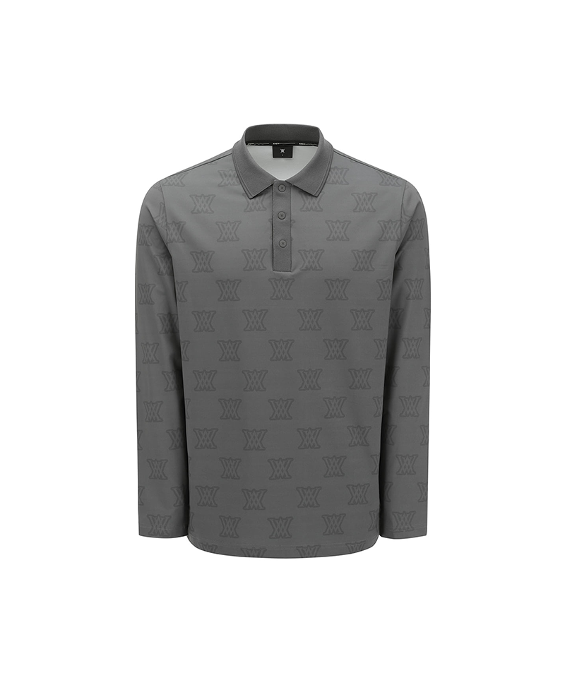 Men's Logo Pattern T-Shirt - Dark Grey