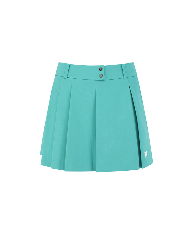 Women's Pleated Half Pants - Aqua Blue