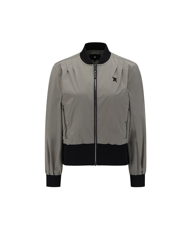 Women's Color Block Hooded Blouson Jacket - Grey