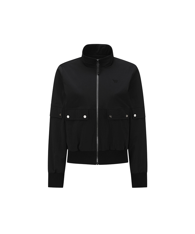 Women's Multi Pocket Blouson Jacket - Black