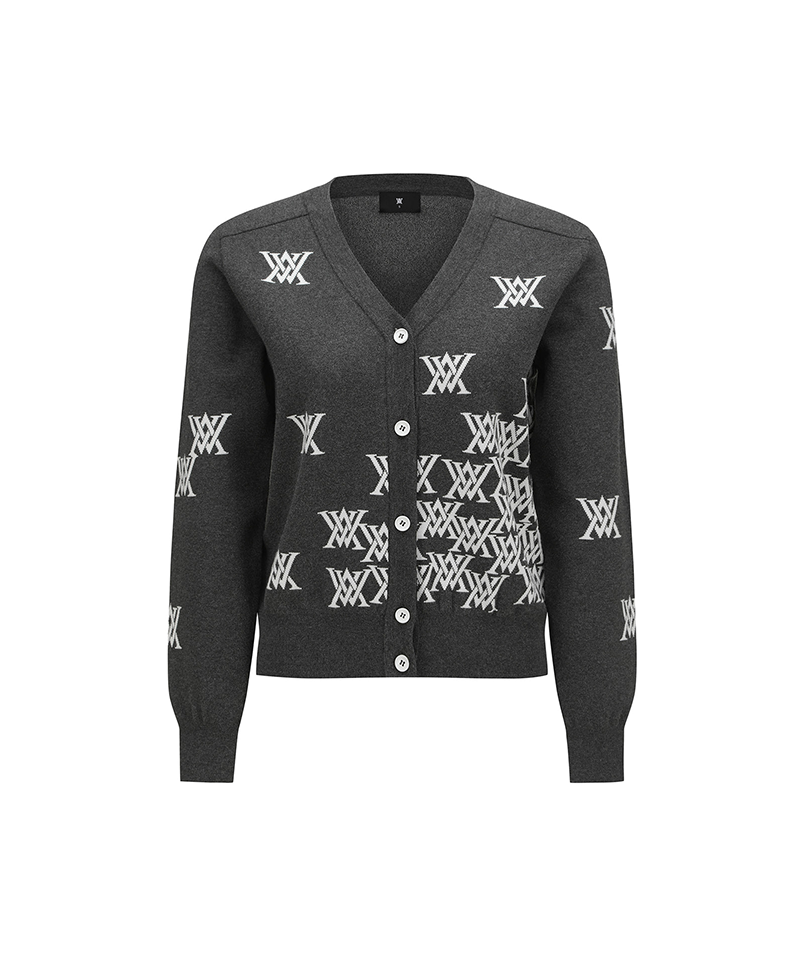 Women's Logo Knit Cardigan - Charcoal Grey