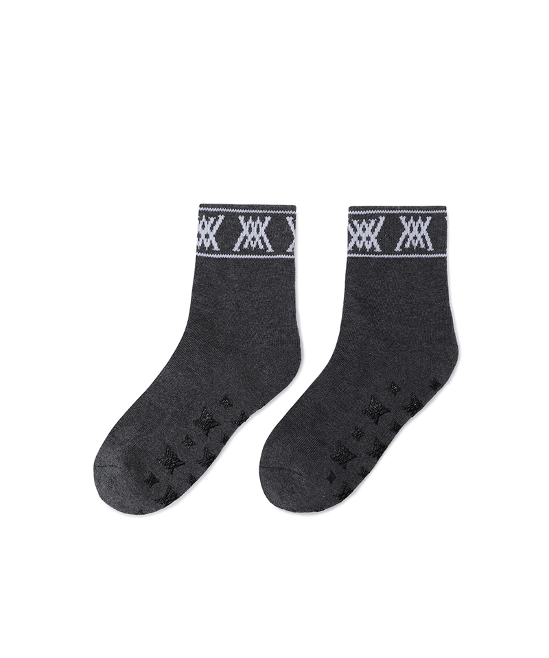 Women's Stripe Logo Middle Socks - Dark Grey