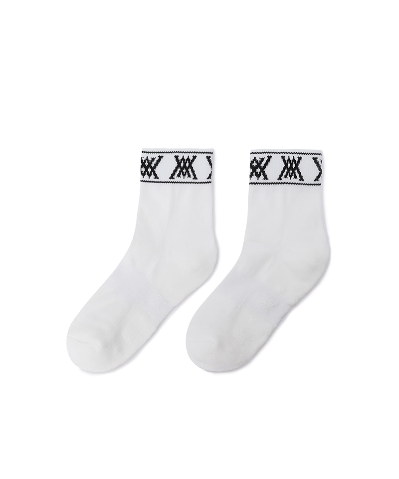 Women's Stripe Logo Middle Socks - White