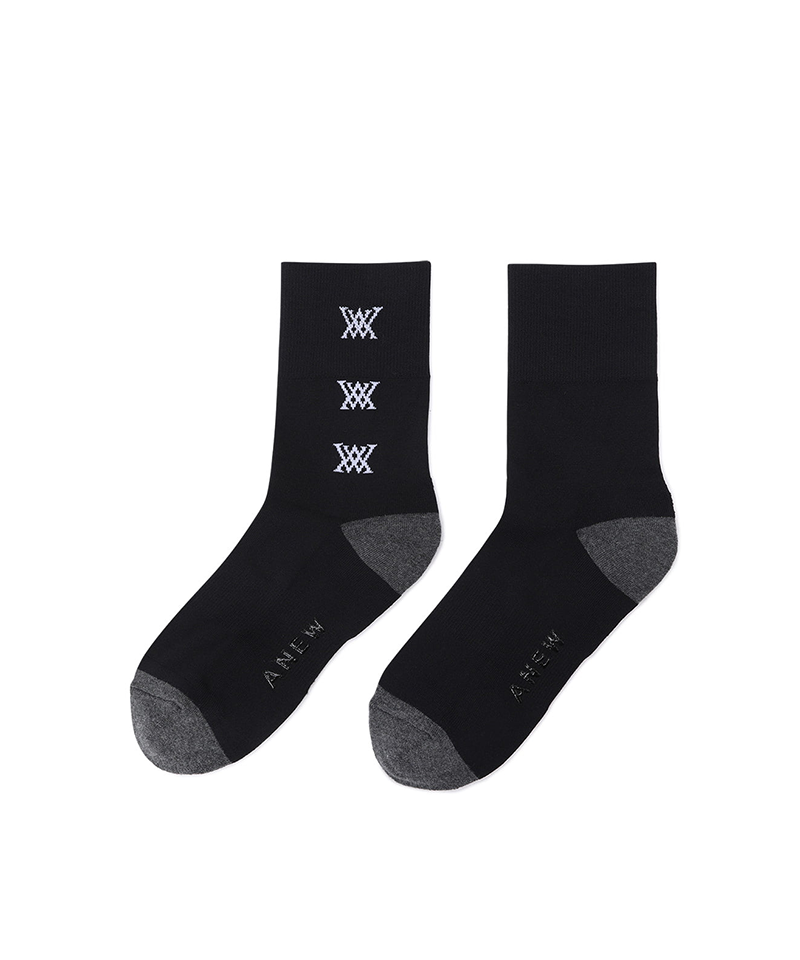 Women's Two Way Middle Socks - Black