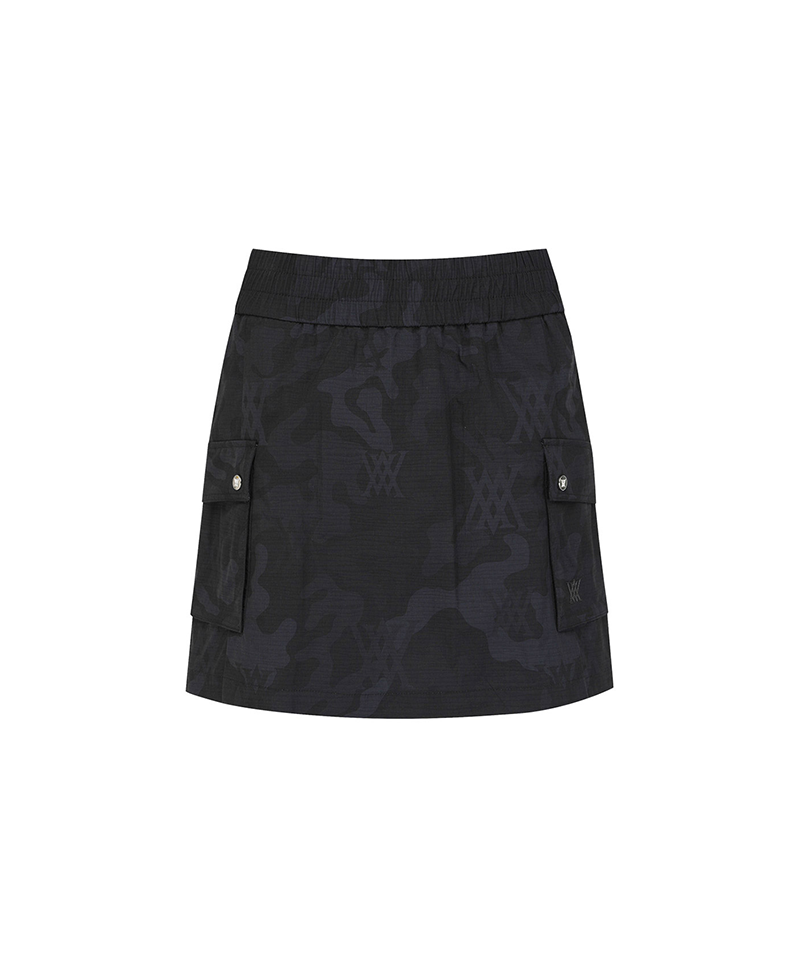 Women's Banded Cargo Skirt - Black